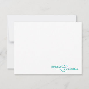 Paare Personalisiert Stationery Aquamarin Green Sc Mitteilungskarte