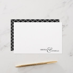 Paare Personalisiert Stationery Black Scallop