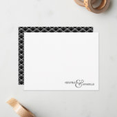 Paare Personalisiert Stationery Black Scallop Mitteilungskarte (Vorderseite/Rückseite Beispiel)