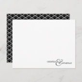 Paare Personalisiert Stationery Black Scallop Mitteilungskarte (Vorne/Hinten)