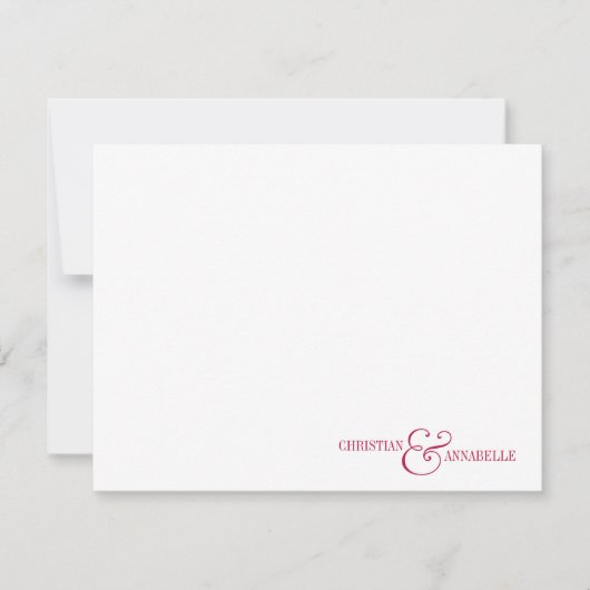 Paare Personalisiert Stationery Burgundy Scallop Mitteilungskarte (Vorderseite)