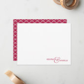 Paare Personalisiert Stationery Burgundy Scallop Mitteilungskarte (Vorderseite/Rückseite Beispiel)