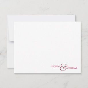 Paare Personalisiert Stationery Burgundy Scallop Mitteilungskarte