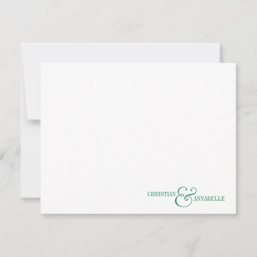 Paare Personalisiert Stationery Green Scallop Mitteilungskarte (Vorderseite)