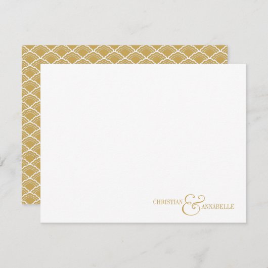 Paare Personalisiert Stationery Imitats Gold Scall Mitteilungskarte (Vorne/Hinten)