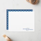 Paare Personalisiert Stationery Navy Blue Scallop Mitteilungskarte (Vorderseite/Rückseite Beispiel)