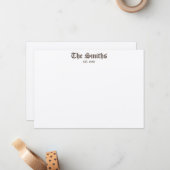 Paare Personalisierte braune klassische Kalligraph Mitteilungskarte (Vorderseite/Rückseite Beispiel)