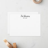 Paare Personalisierter Schwarzmarkerkalligraphie Mitteilungskarte (Vorderseite/Rückseite Beispiel)