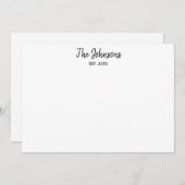 Paare Personalisierter Schwarzmarkerkalligraphie Mitteilungskarte (Vorne/Hinten)