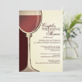 Paare Polterabend Aged Wine Themeneinladung Einladung (Stehend Vorderseite)