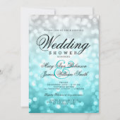 Paare Polterabend Beach Ombre Bokeh Lights Einladung (Vorderseite)