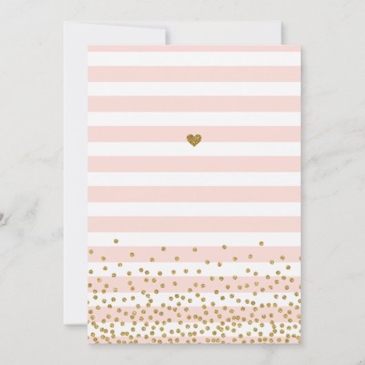 Paare Polterabend Blush Pink Gold Confetti Einladung (Rückseite)