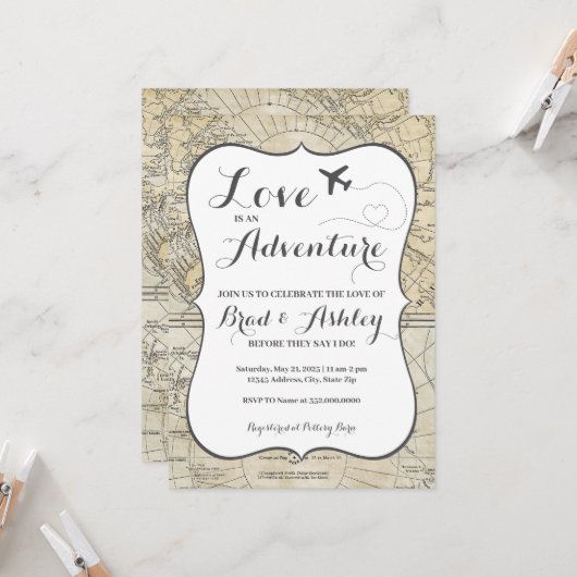 Paare Polterabend Einladung (Vorderseite/Rückseite Beispiel)