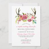 Paare Polterabend, rosa Blumenzüchter laden ein Einladung (Vorderseite)