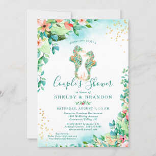 Paare Polterabend Tropische Seepferde Einladung