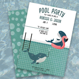 Paare Pool Party Kinderdusche Einladung