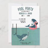 Paare Pool Party Kinderdusche Einladung (Vorderseite)