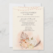 Paare Pumpkin on Way Fall Baby Shower Einladung (Vorderseite)
