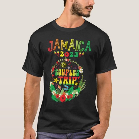 Paare Reise 2023 Jamaika Karibik Familie Vacatio T-Shirt (Vorderseite)