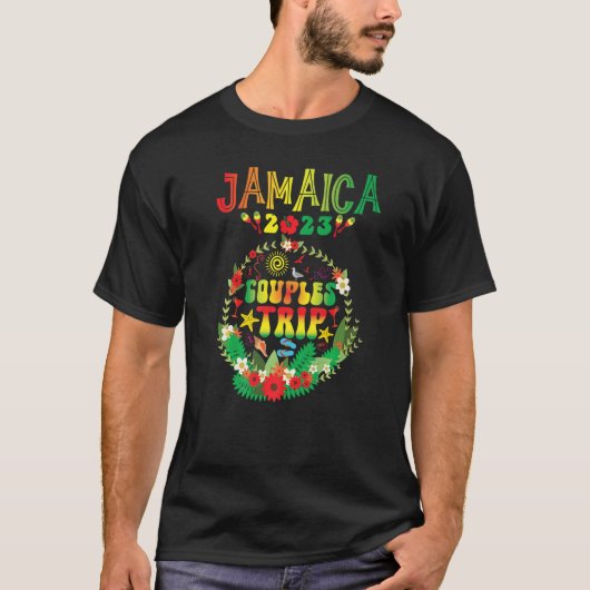 Paare Reise 2023 Jamaika Karibik Familie Vacatio T-Shirt (Vorderseite)