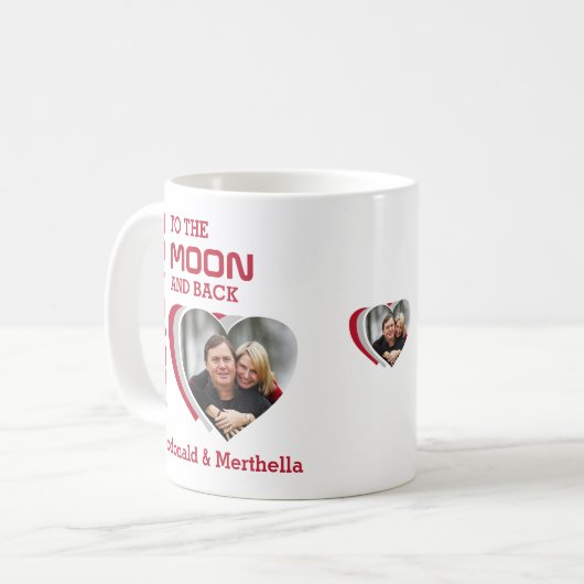 Paare Rote LIEBE IHNEN ZUM MOND-Foto Kaffeetasse (Vorderseite Links)
