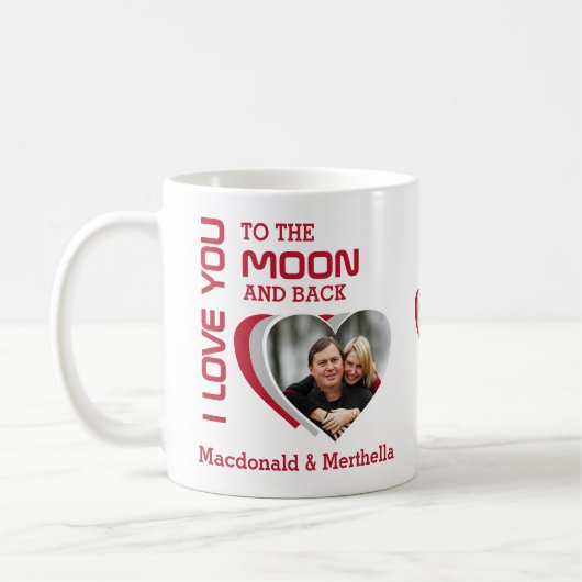 Paare Rote LIEBE IHNEN ZUM MOND-Foto Kaffeetasse (Links)