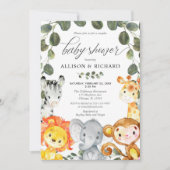 Paare Safari Baby Dusche geschlechtsneutral Einladung (Vorderseite)