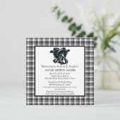 Paare Schwarz-Weiß-Western Themendusche Einladung (Stehend Vorderseite)