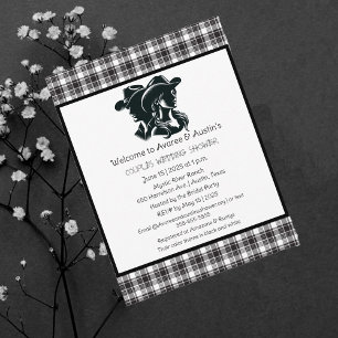 Paare Schwarz-Weiß-Western Themendusche Postkarte