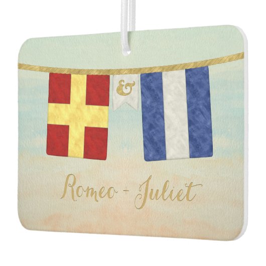 Paare Seesignalflaggen Monogramm Autolufterfrischer (Links)