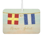 Paare Seesignalflaggen Monogramm Autolufterfrischer (Vorderseite)