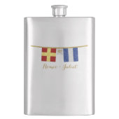 Paare Seesignalflaggen Monogramm Flachmann (Vorderseite)