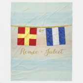 Paare Seesignalflaggen Monogramm Fleecedecke (Vorderseite)