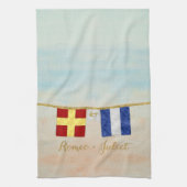 Paare Seesignalflaggen Monogramm Küchentuch (Vertikal)