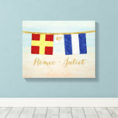 Paare Seesignalflaggen Monogramm Leinwanddruck (Insitu (Holzboden))