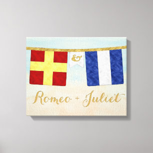 Paare Seesignalflaggen Monogramm Leinwanddruck