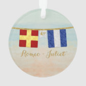 Paare Seesignalflaggen Monogramm Ornament (Rückseite)