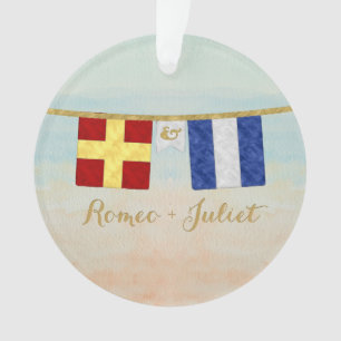 Paare Seesignalflaggen Monogramm Ornament