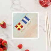 Paare Seesignalflaggen Monogramm Serviette (Beispiel)