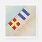 Paare Seesignalflaggen Monogramm Serviette (Vorderseite)