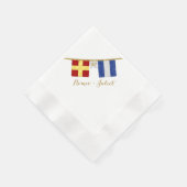 Paare Seesignalflaggen Monogramm Serviette (Ecke)