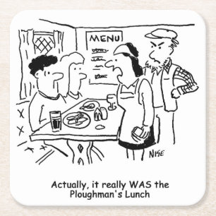 Paare sind alt, sie haben Plowmans Mittagessen geg Rechteckiger Pappuntersetzer