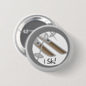 Paare Ski-T - Shirts und Geschenke der Ski-I Button (Vorne & Hinten)