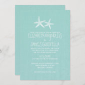 Paare Starfish-Hochzeits-Einladungen Einladung (Vorne/Hinten)