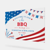 Paare Summer GRILLEN USA Brautparty Willkommen Acrylschild (Winkel)