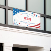 Paare Summer GRILLEN USA Brautparty Willkommen Banner (Äußeres Gebäude)