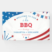 Paare Summer GRILLEN USA Brautparty Willkommen Banner (Horizontal)