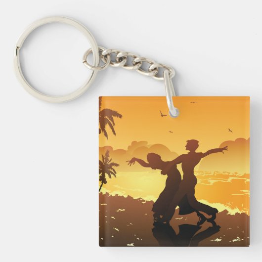 Paare tanzen am Schlüsselanhänger am Strand (Vorderseite)