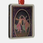 Paare Tanzenmädchen darstellend ein Kathak Ornament Aus Metall (Rechts)