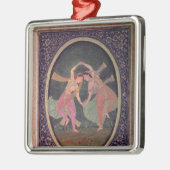Paare Tanzenmädchen darstellend ein Kathak Ornament Aus Metall (Links)